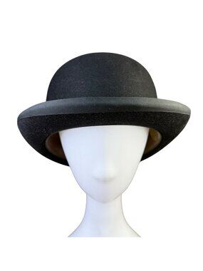 Lock & Co. Mens Black Wool Felt Bowler Hat St. James’s Street London England